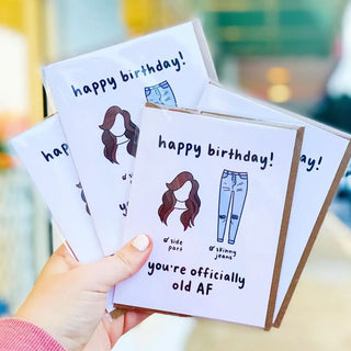 Side Parts & Skinny Jeans Birthday Greeting Card