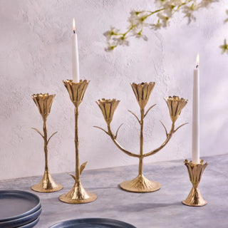 Gold Floral Candleholder