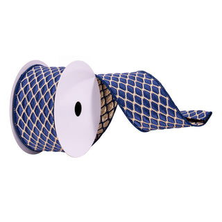 Navy with Champagne Ropes Ribbon- 2.5x10Y