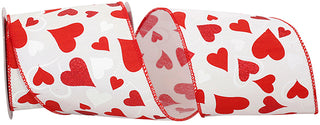 DUPIONI HEART TALES GLITTER WIRED EDGE RIBBON - 2.5x10Y