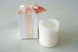 Eliza 2 Wick White Glass Candle