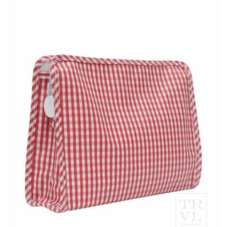 TRVL - Roadie Medium Classic Red Gingham Zipper Pouch