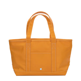 TRVL - Midi Coated Orange Tote with Zipper