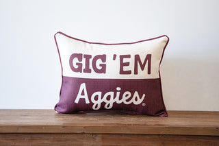 Gig 'Em Aggies Halftone Pillow