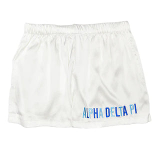 Embroidered Sorority Satin Short