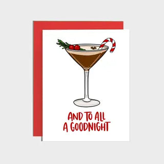 Espresso Martini And To All A Goodnight Holiday Card