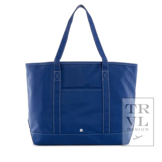 TRVL - Large Maxi Blue Bell Coated Canvas Tote Bag