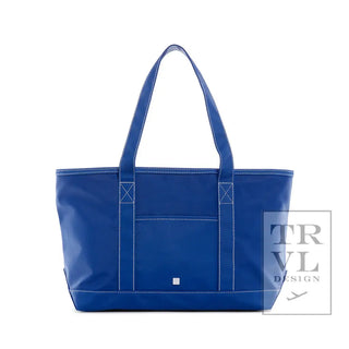 TRVL - Midi Coated Blue Bell Tote with Zipper