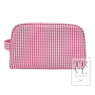 TRVL - Stowaway Pink Gingham Toiletry Bag