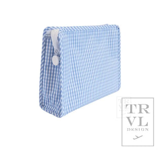 TRVL - Roadie Sky Gingham Zipper Pouch, 3 sizes