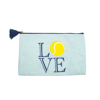 Tennis Love Jute Cosmetic Bag