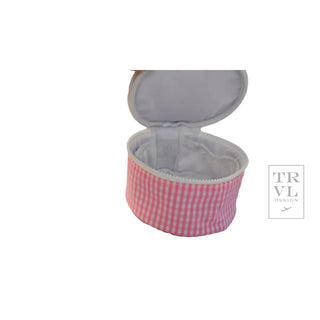 TRVL - Roundup Pink Gingham Jewelry Case
