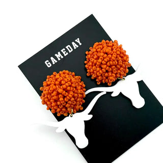 Texas Longhorn Earrings - White Longhorn