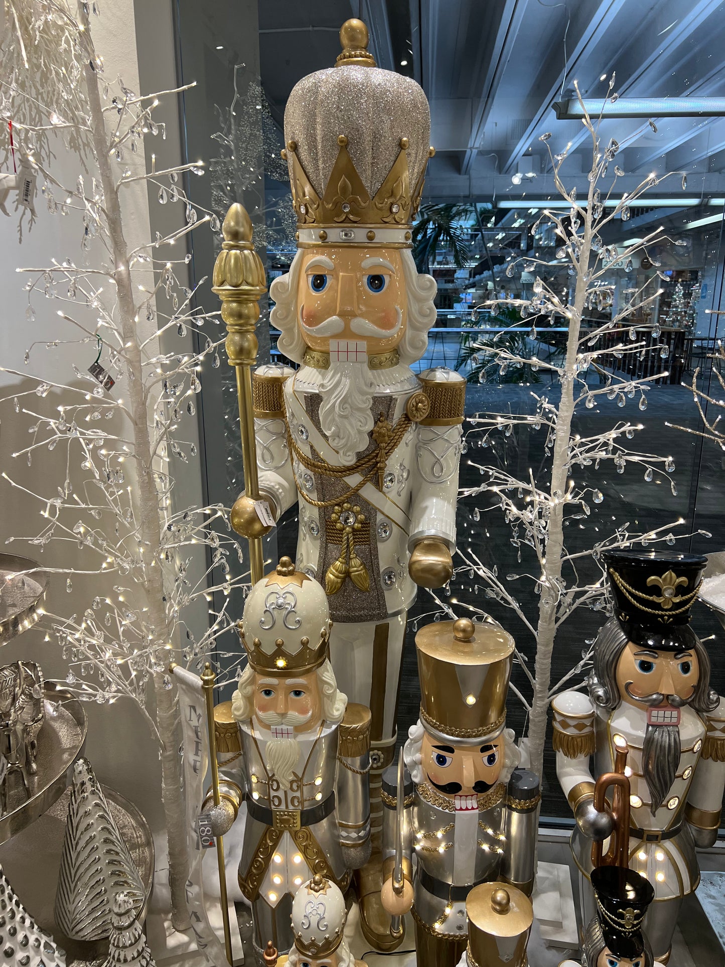 Nutcracker Display with Lights- Gold and Silver Combo