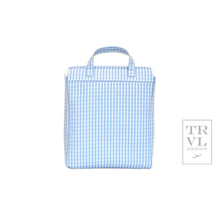 TRVL - Take Away Gingham Sky Lunch Bag with Zipper