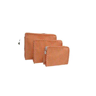 TRVL - Roadie Orange Gingham Zipper Pouch - Small