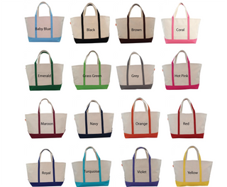 Alpha Delta Pi Cotton Canvas Boat Tote