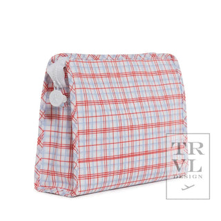 TRVL - Roadie Large Red Plaid Zipper Pouch
