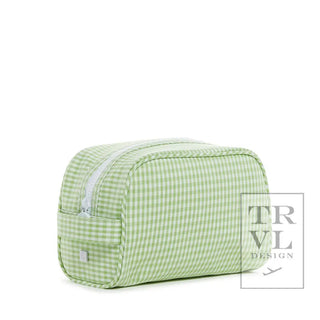 TRVL - Stow It Gingham Leaf Toiletry Pouch with Zipper