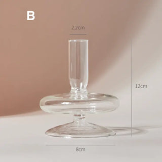 Modern Clear Glass Candle Holder