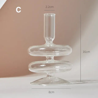 Modern Clear Glass Candle Holder