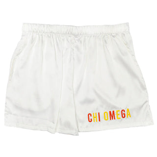 Embroidered Sorority Satin Short
