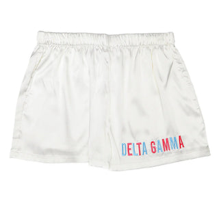 Embroidered Sorority Satin Short