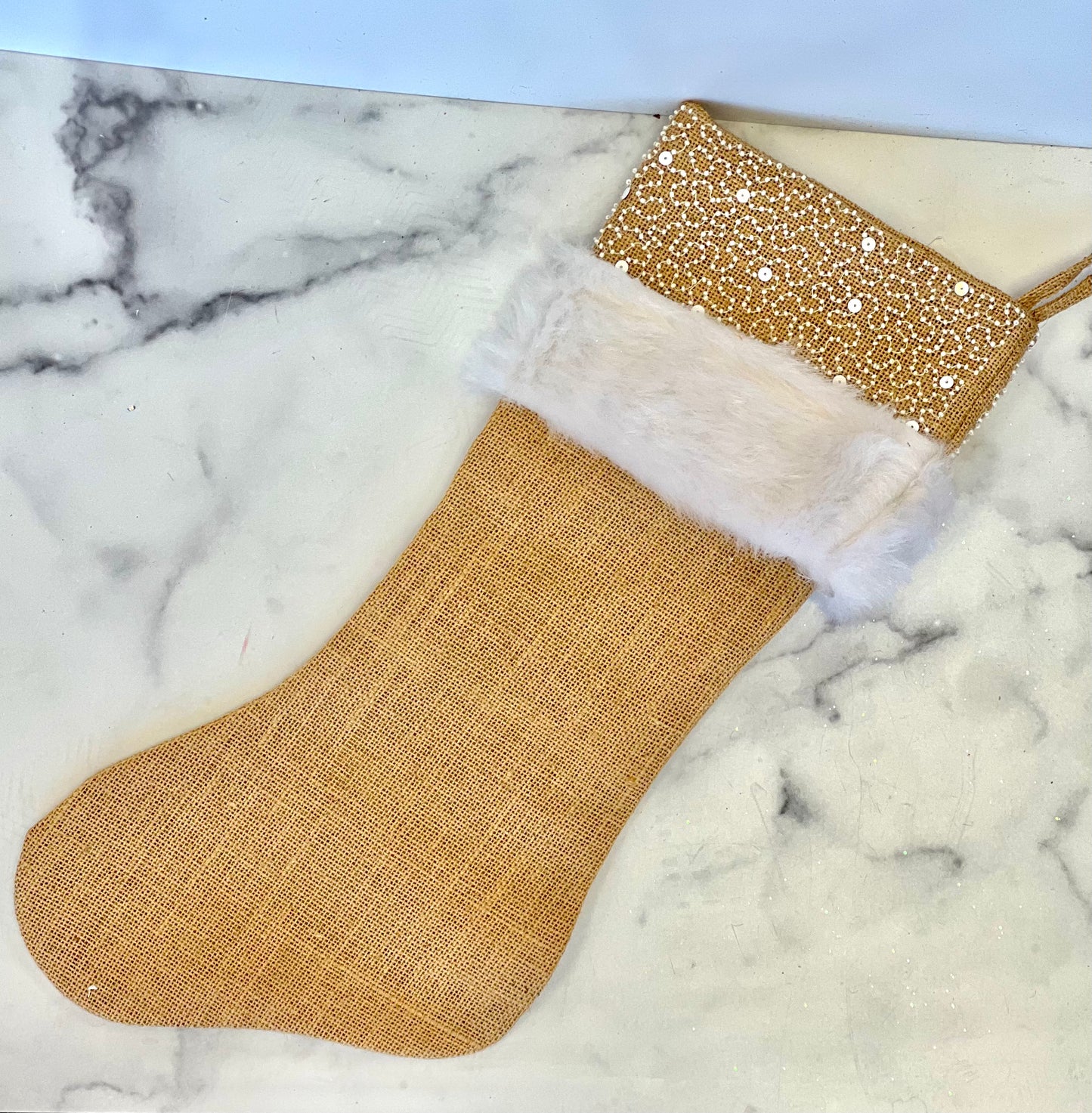Faux Fur Beaded Stocking