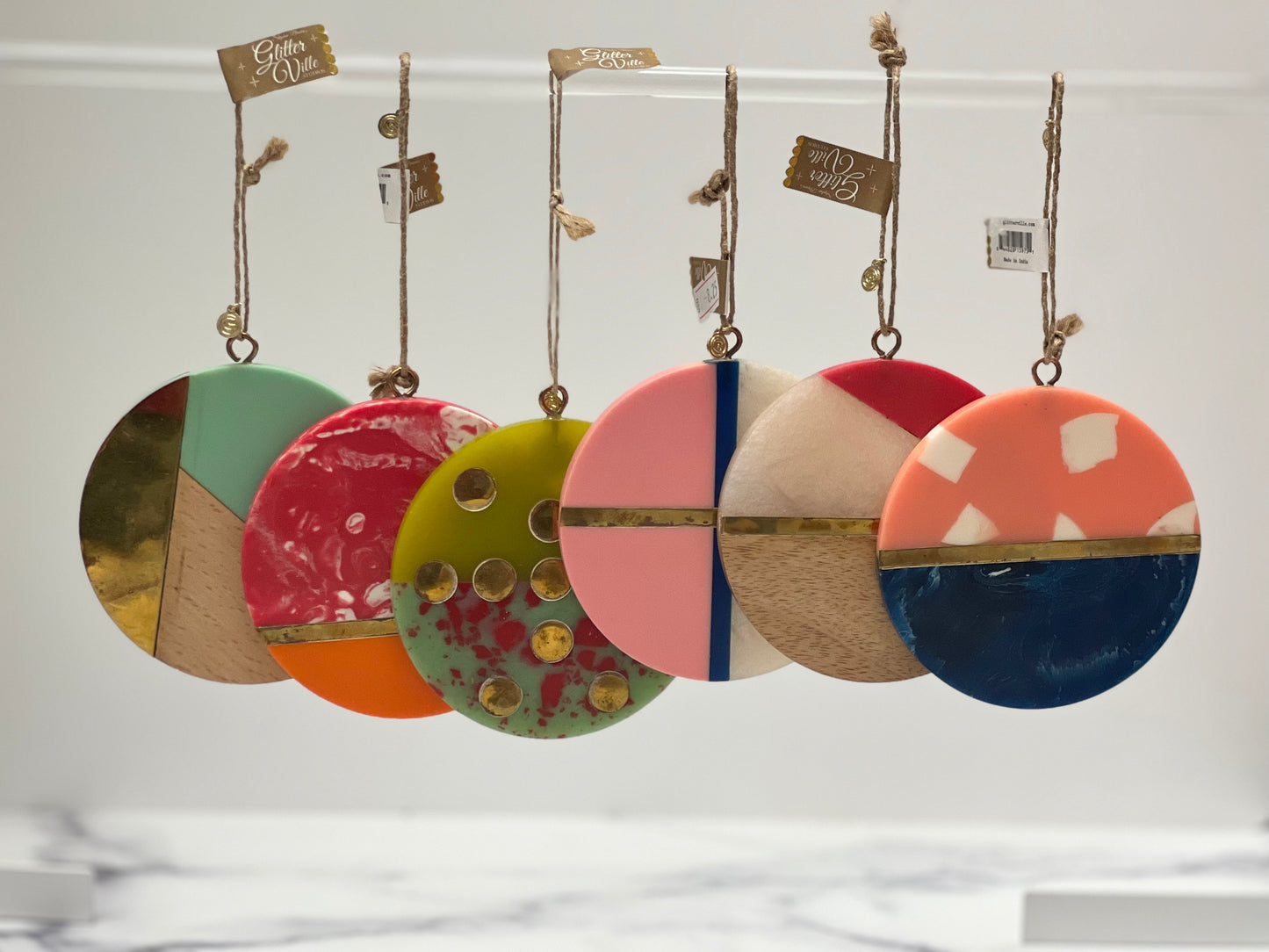 Resin Disk Ornament by Glitterville