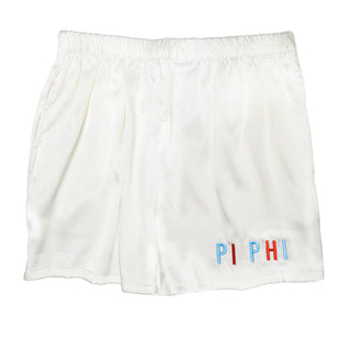 Embroidered Sorority Satin Short