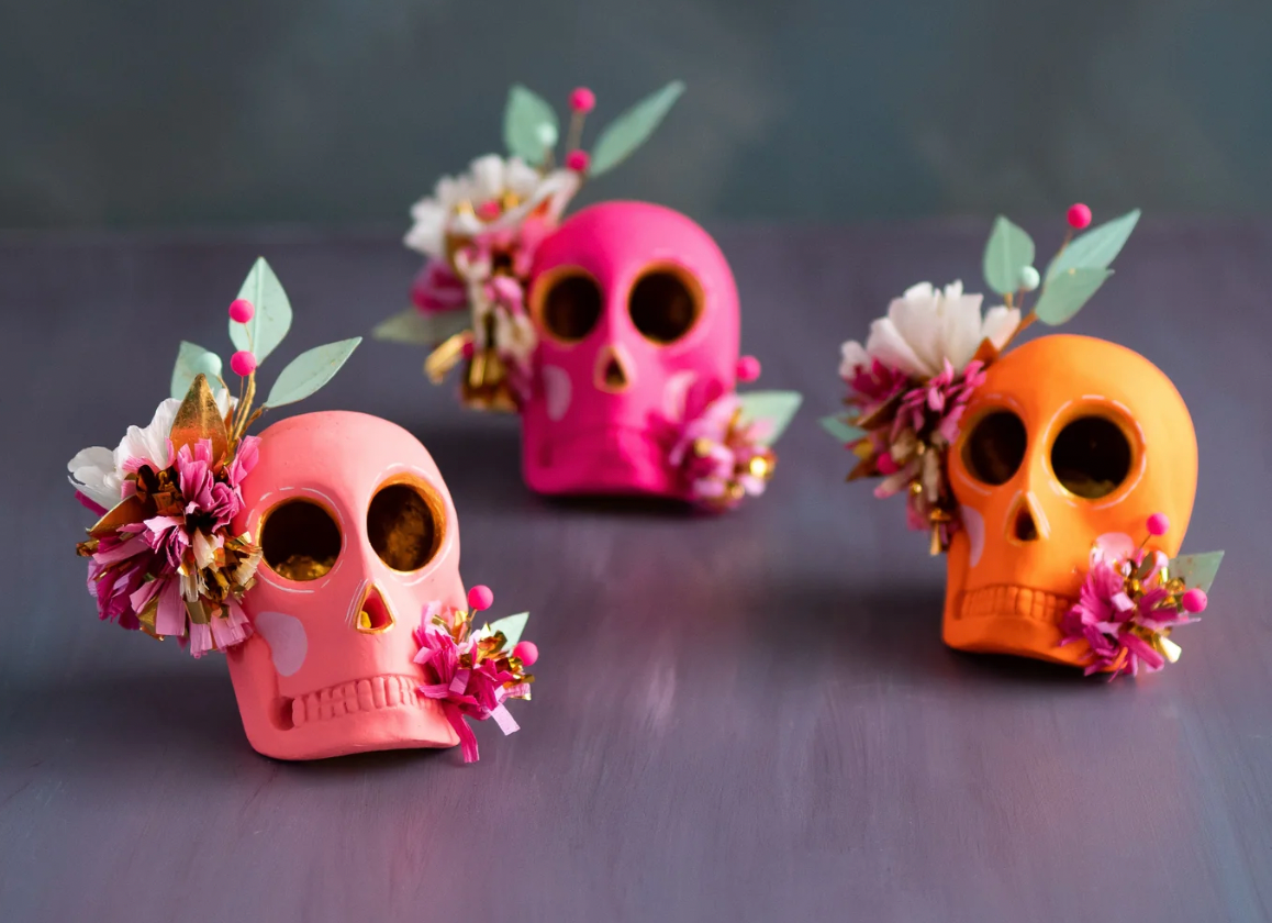 Hand Painted Resin Skulls by Glitterville