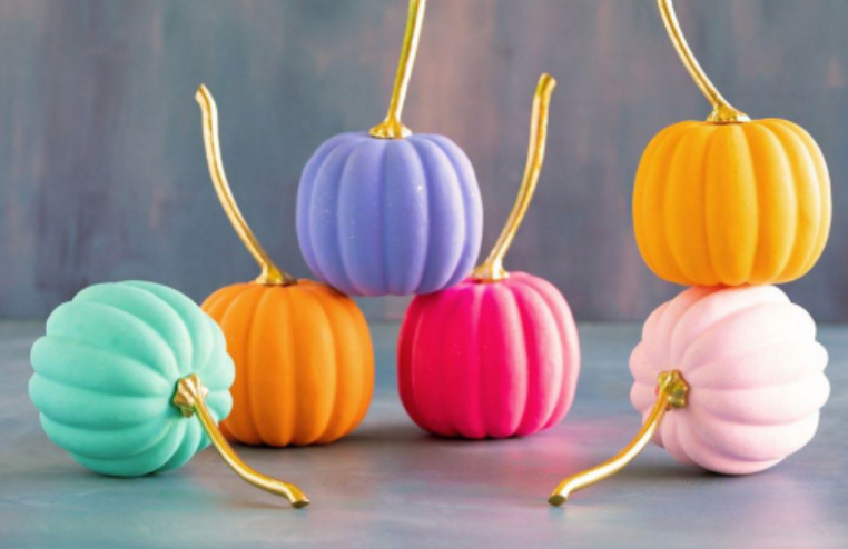Rainbow Pumpkins Medium by Glitterville