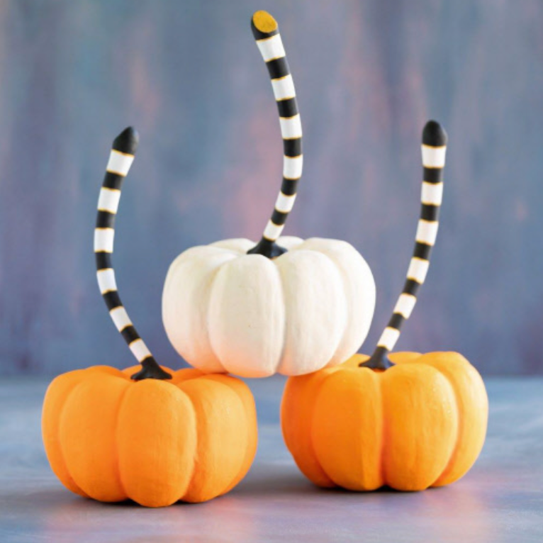 Orange and Cream Pumpkin Large- Glitterville