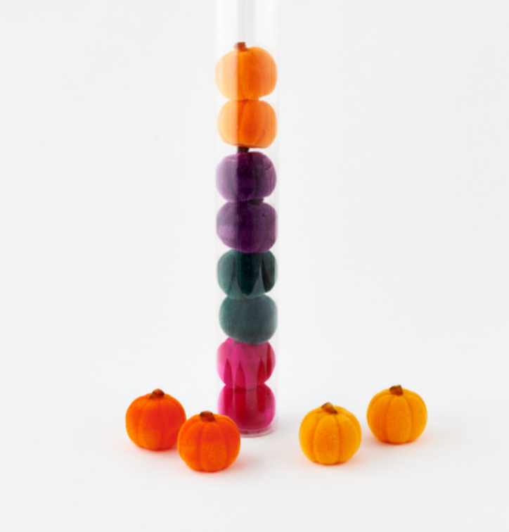 Flocked Pumpkin Set- Small