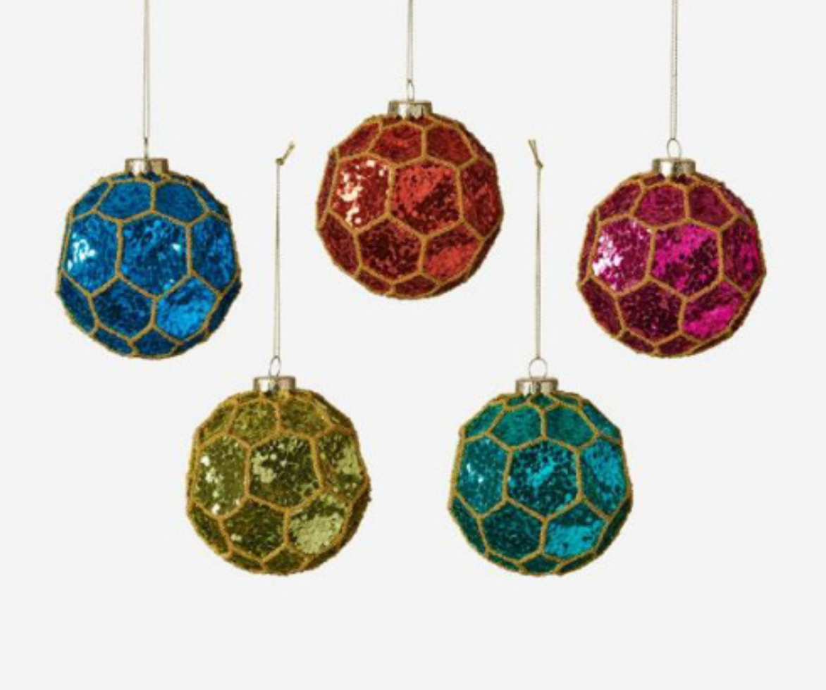 Honeycomb Sequin Ball Ornament