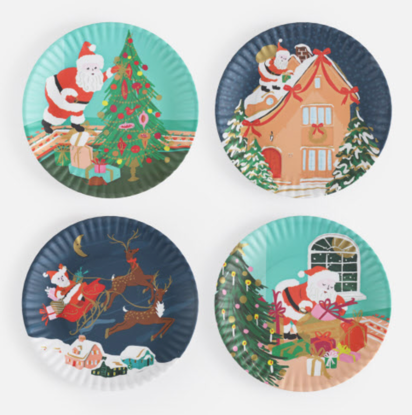 Santa Paper Plate Set