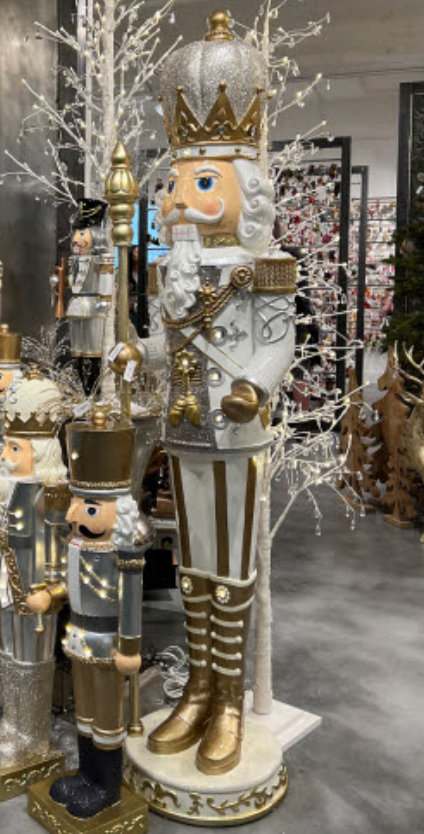Nutcracker Display with Lights- Gold and Silver Combo