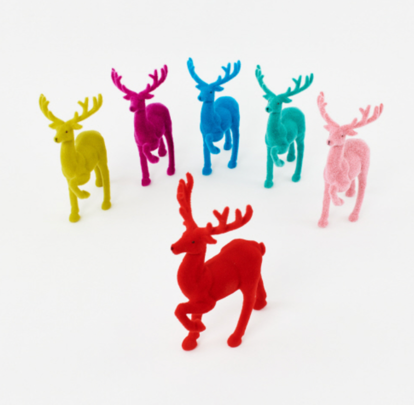Flocked Deer- 12"