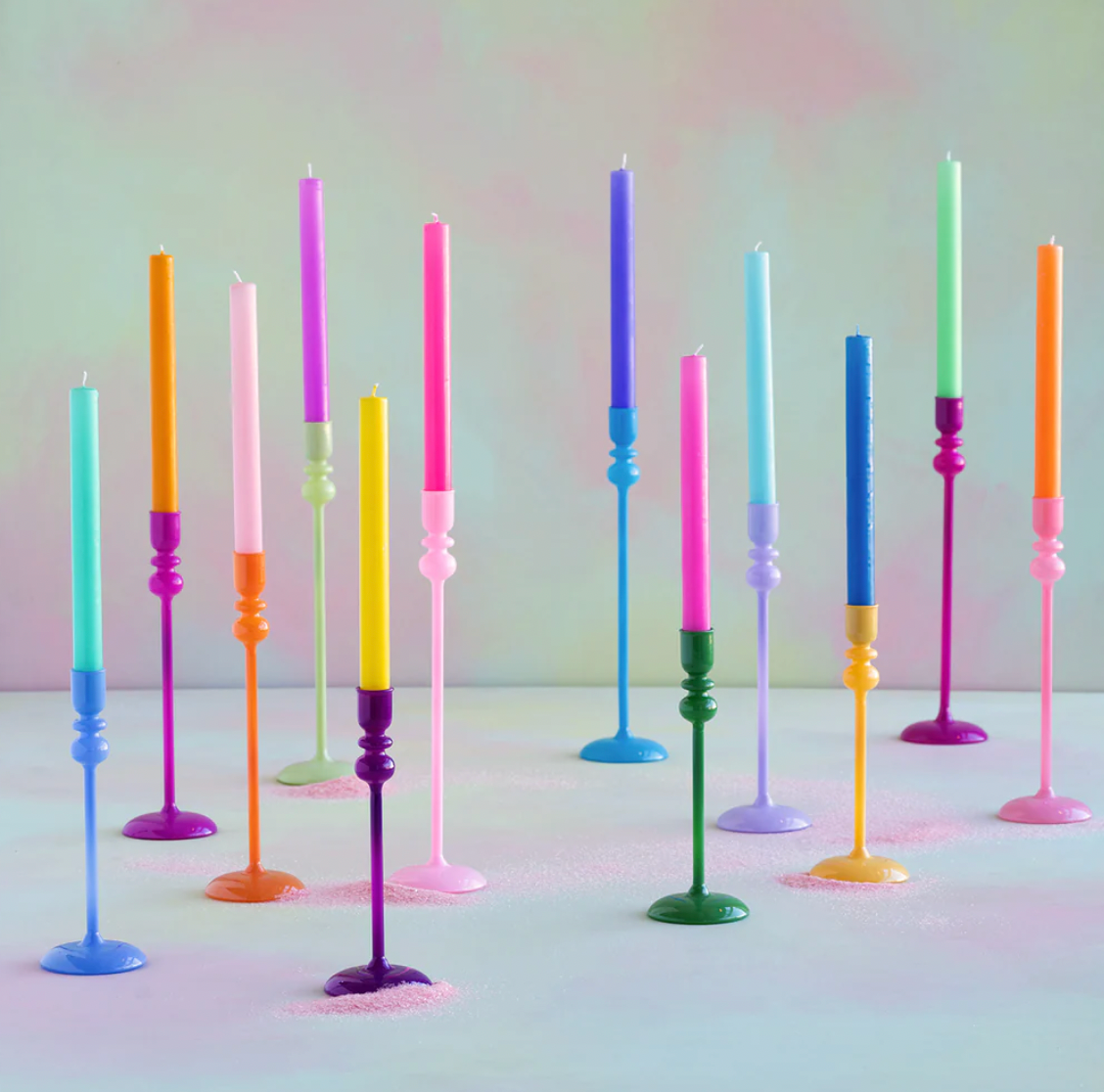 Rainbow Taper Candle- 10"