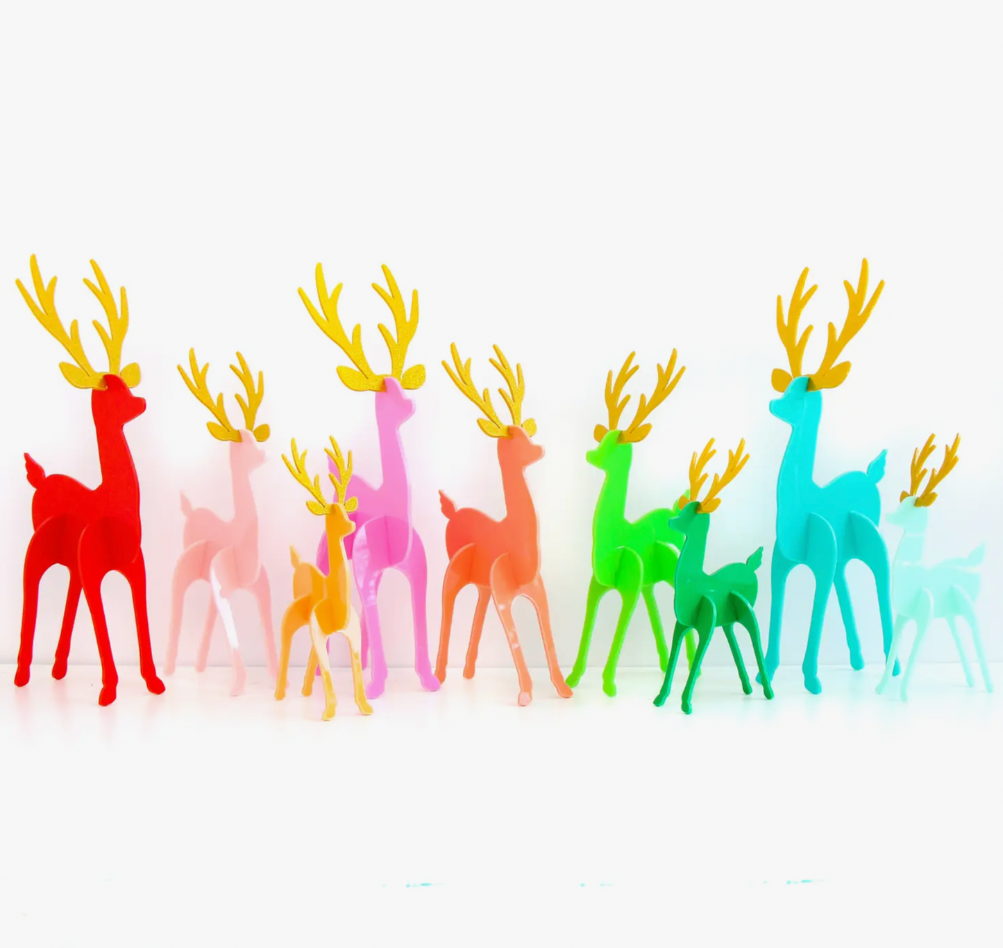 Acrylic Deer Set- Orange/Pink