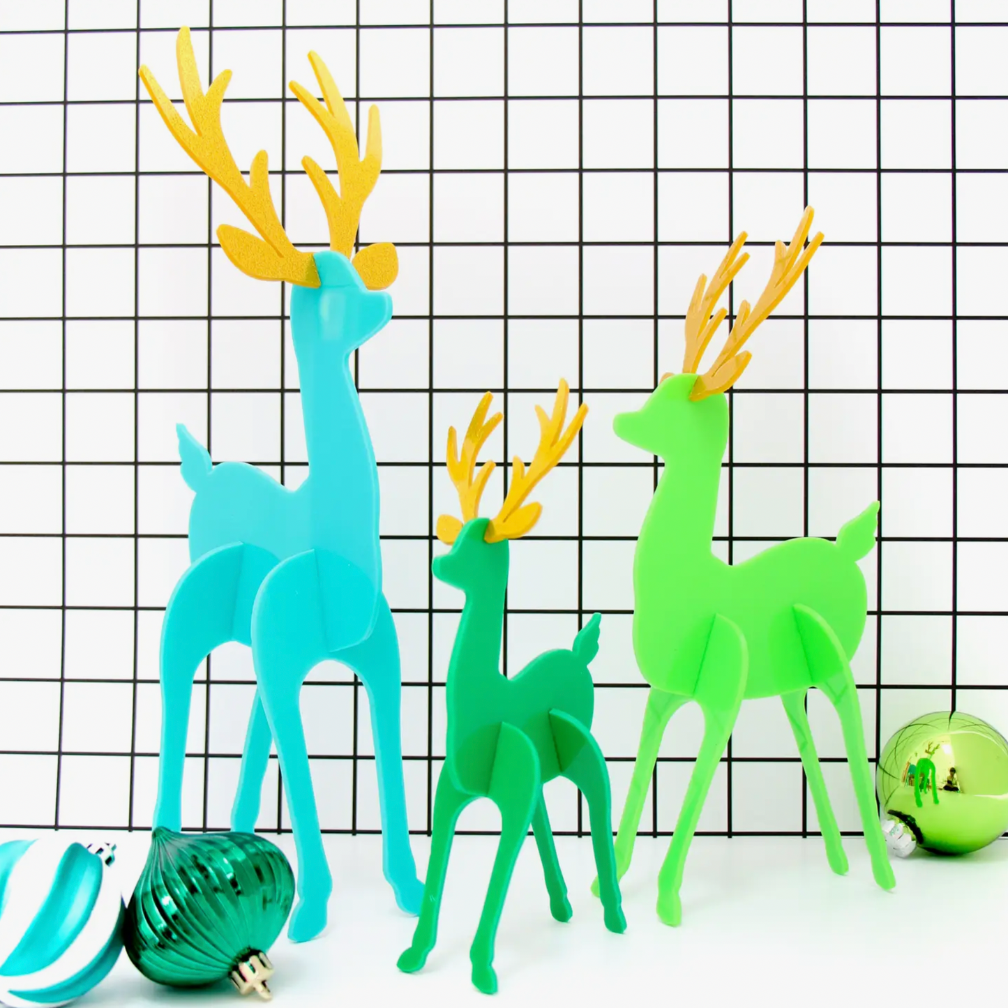 Acrylic Deer Set- Green