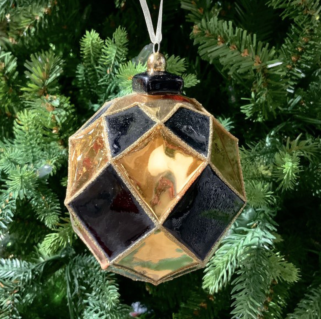 Black and Gold Facet Ornament