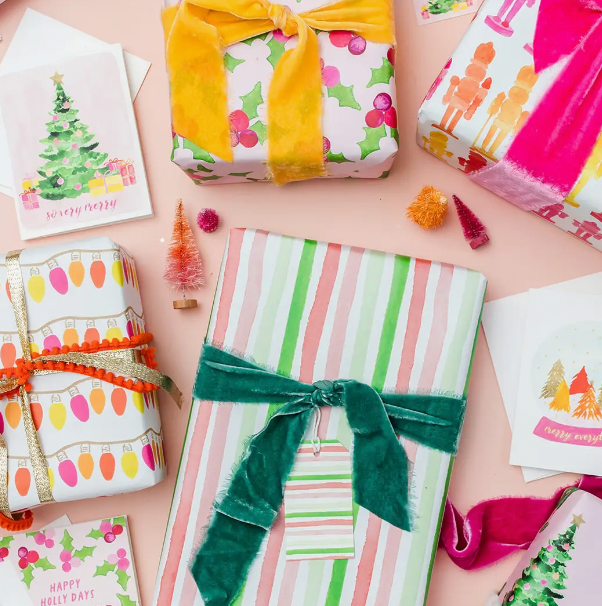 Holiday Stripes Wrapping Paper