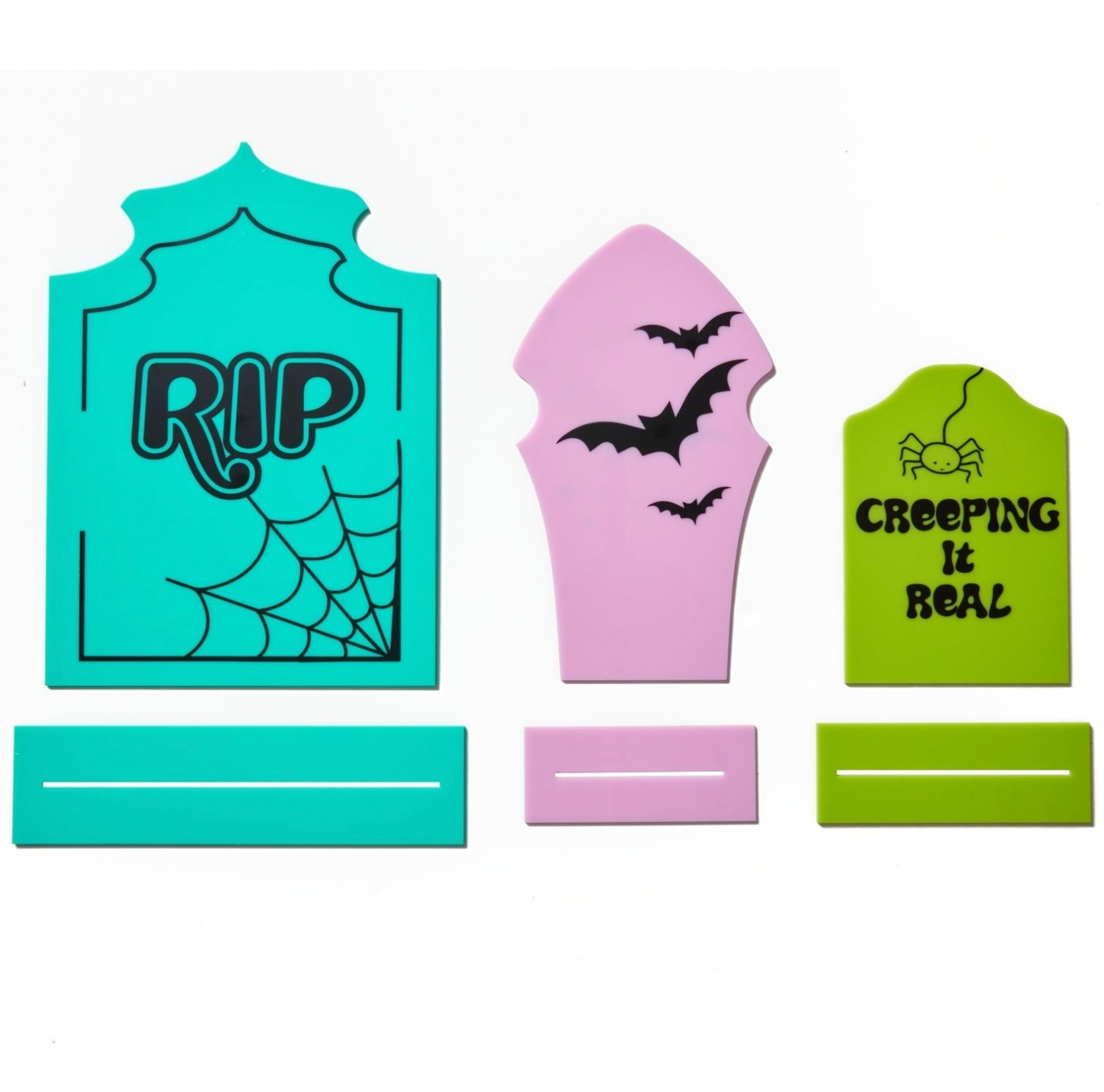 Halloween Tombstone Set- Blue/Lilac/Green