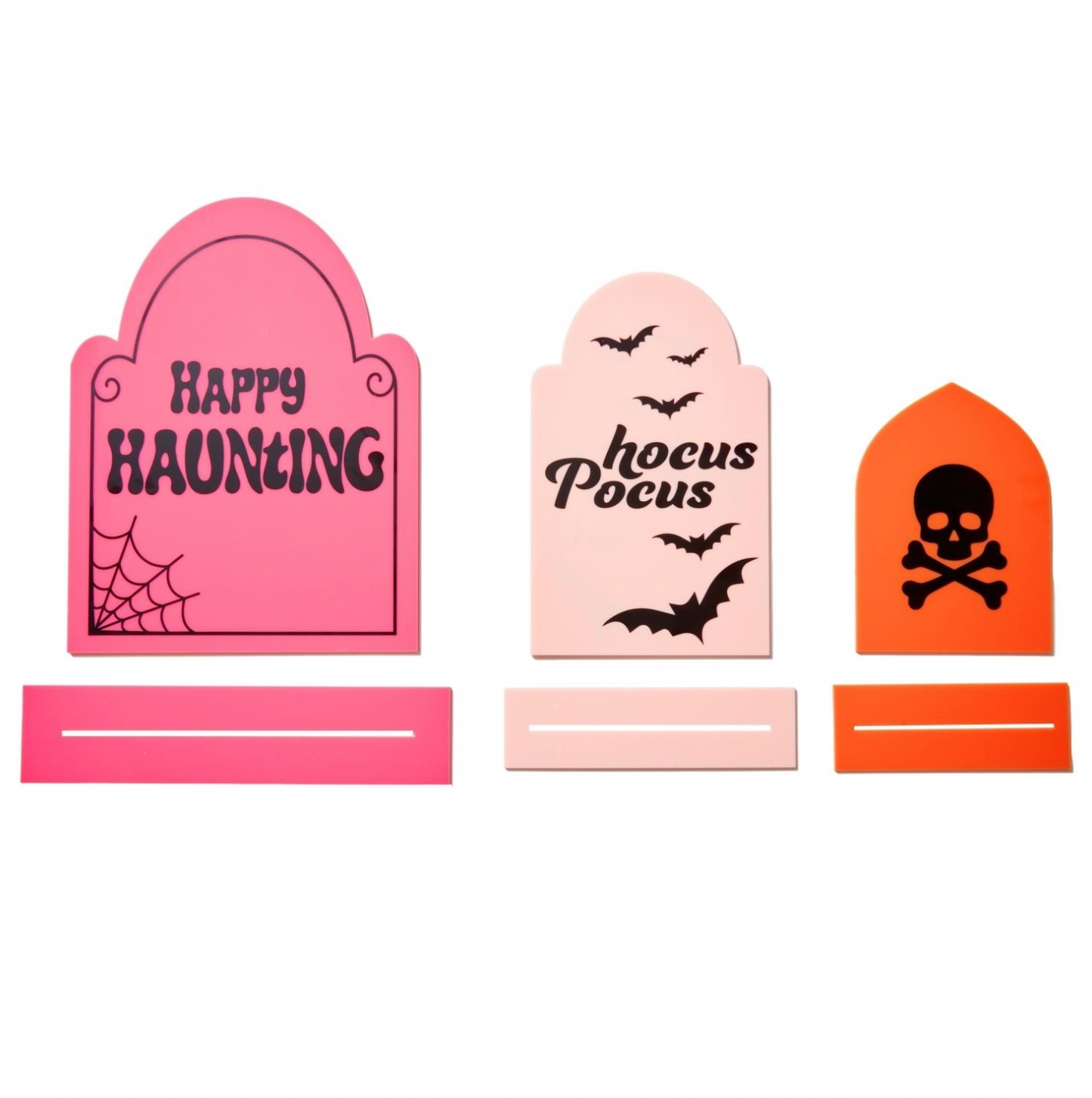 Halloween Tombstone Set- Dark Pink/ Light Pink/ Orange