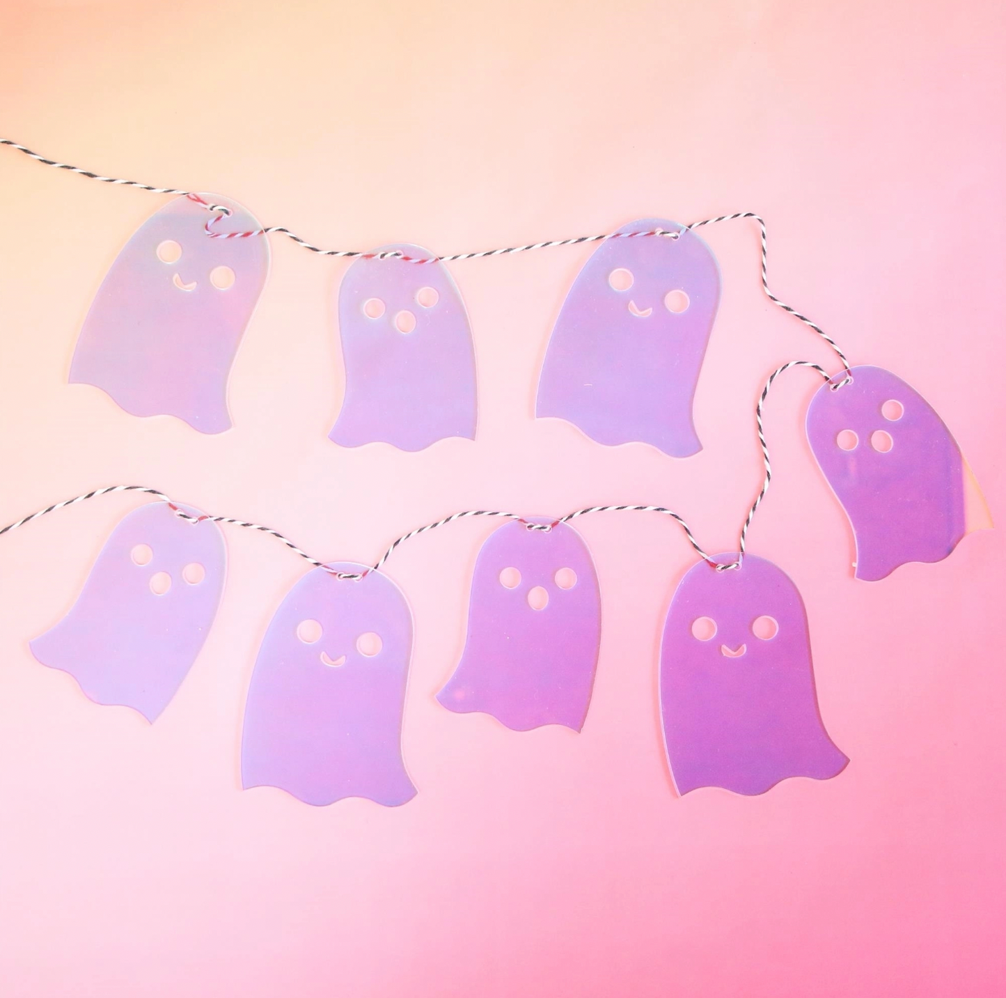 Iridescent Acrylic Ghost Garland