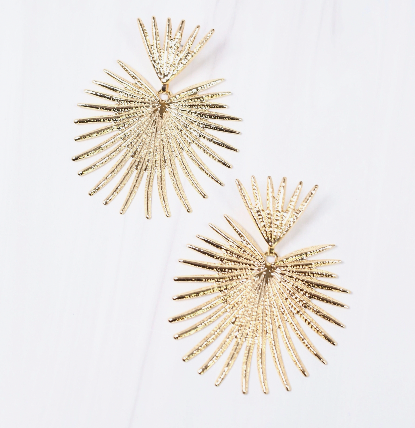 Metal Starburst Gold Earring