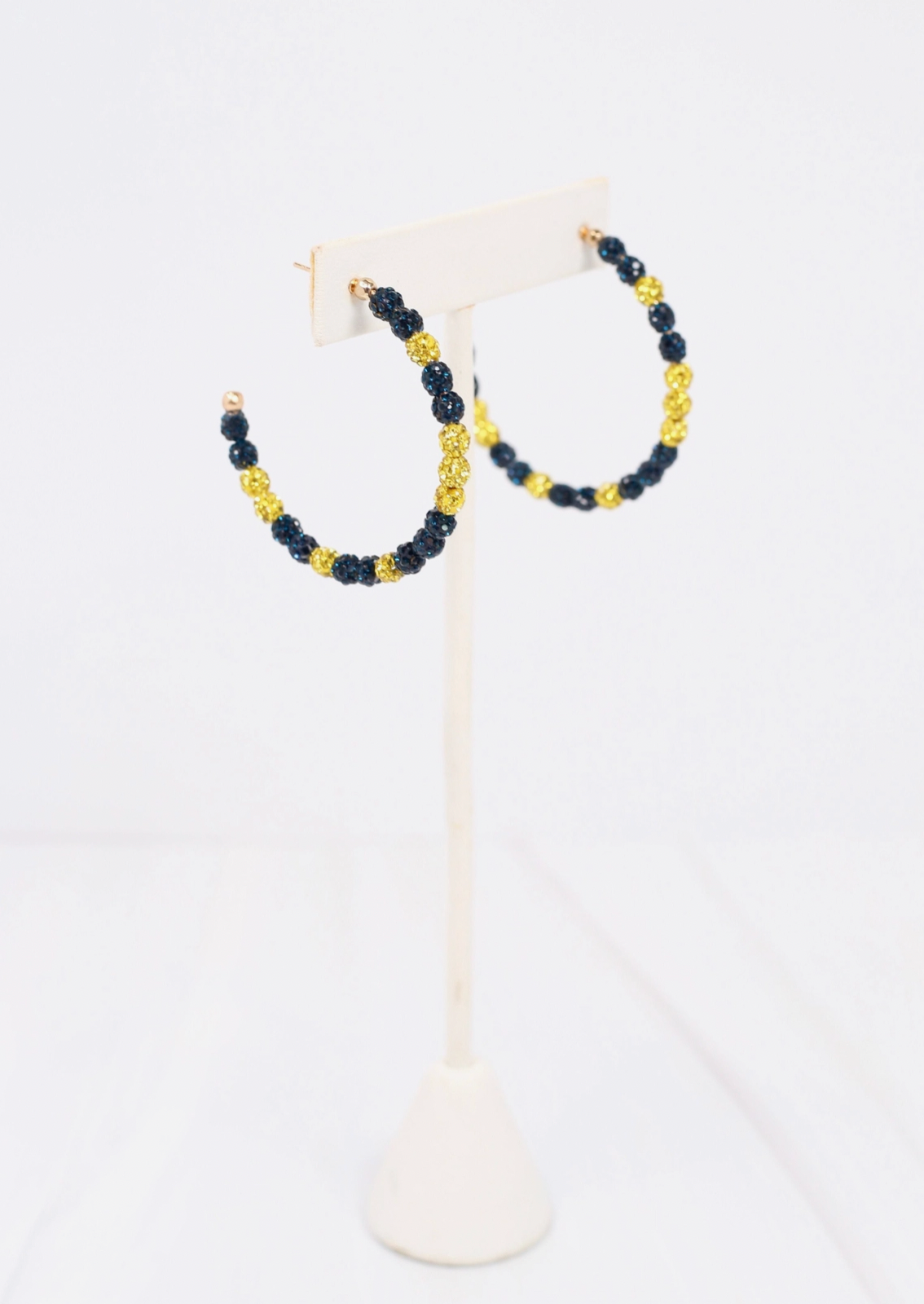 Blue/Yellow Hoop Earrings