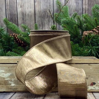 Metallic Dupion Ribbon in Mocha- 2 sizes