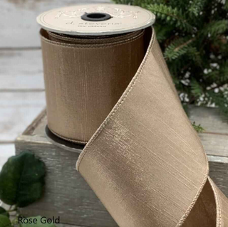 Faux Metallic Dupion in Rose Gold, 4"x10Y